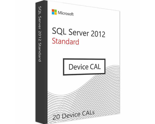 SQL server 2012 Standard - 20 Device CALs, Client Access Licenses: 20 CALs, image 